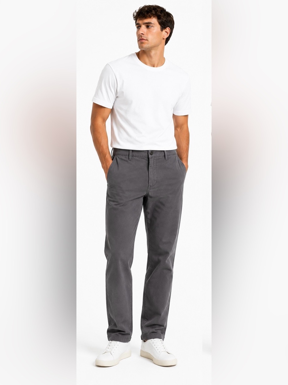 Men's Straight Fit Chino Pants - Gray